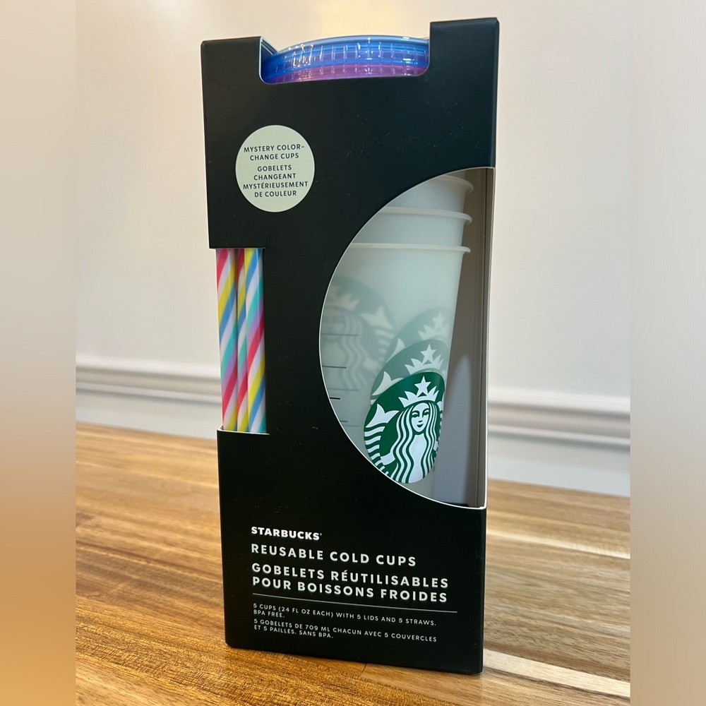 Starbucks 2023 NWT Cold Mystery Coloring Reusable Cold Cups Set of 5 - 24oz